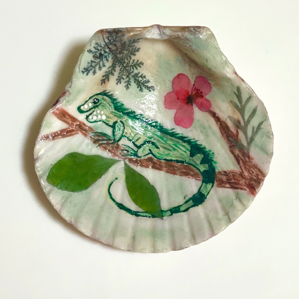 Handpainted Iguana Pendant